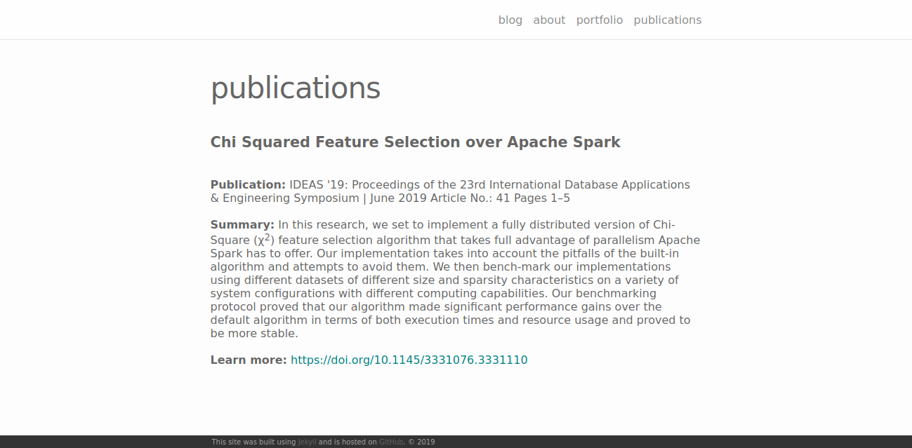 New website publications page